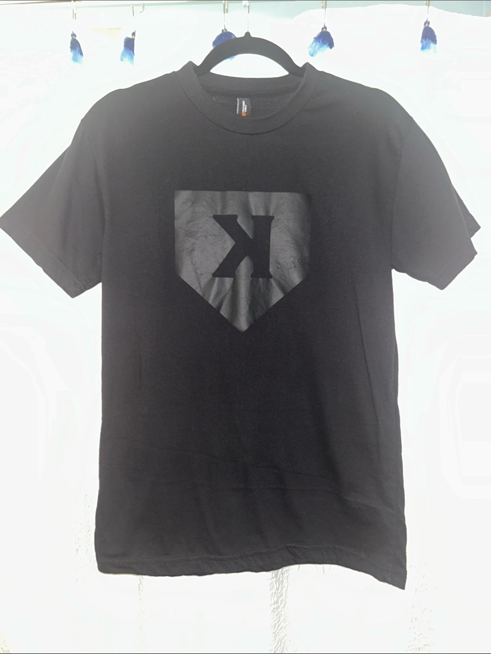 Pitchers Only Men's Black Short Sleeve Baseball Tee with 'K' Graphic